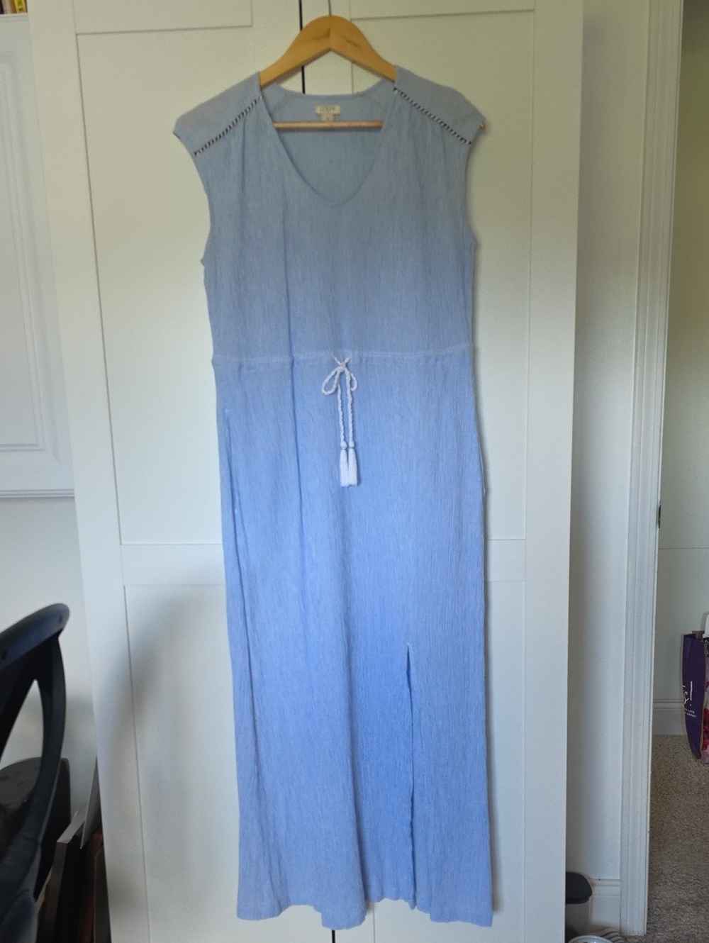 J. Crew Crepe Dress Blue White